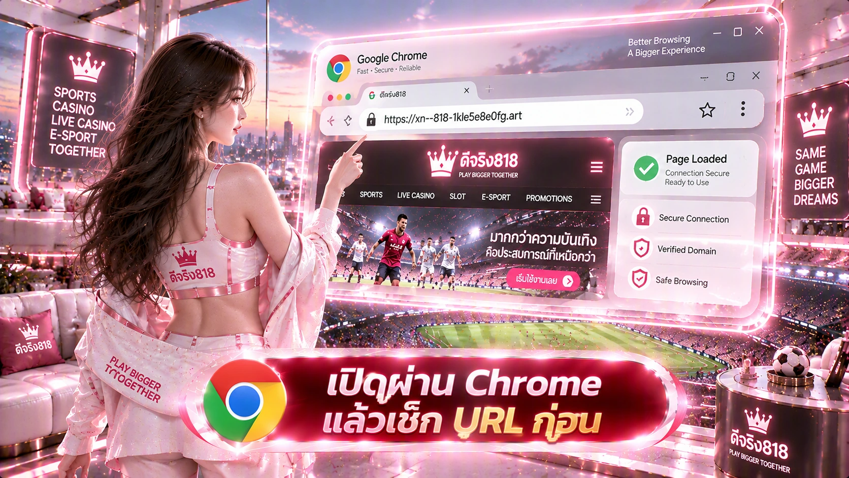 เข้า ดีจริง818 ผ่าน Chrome