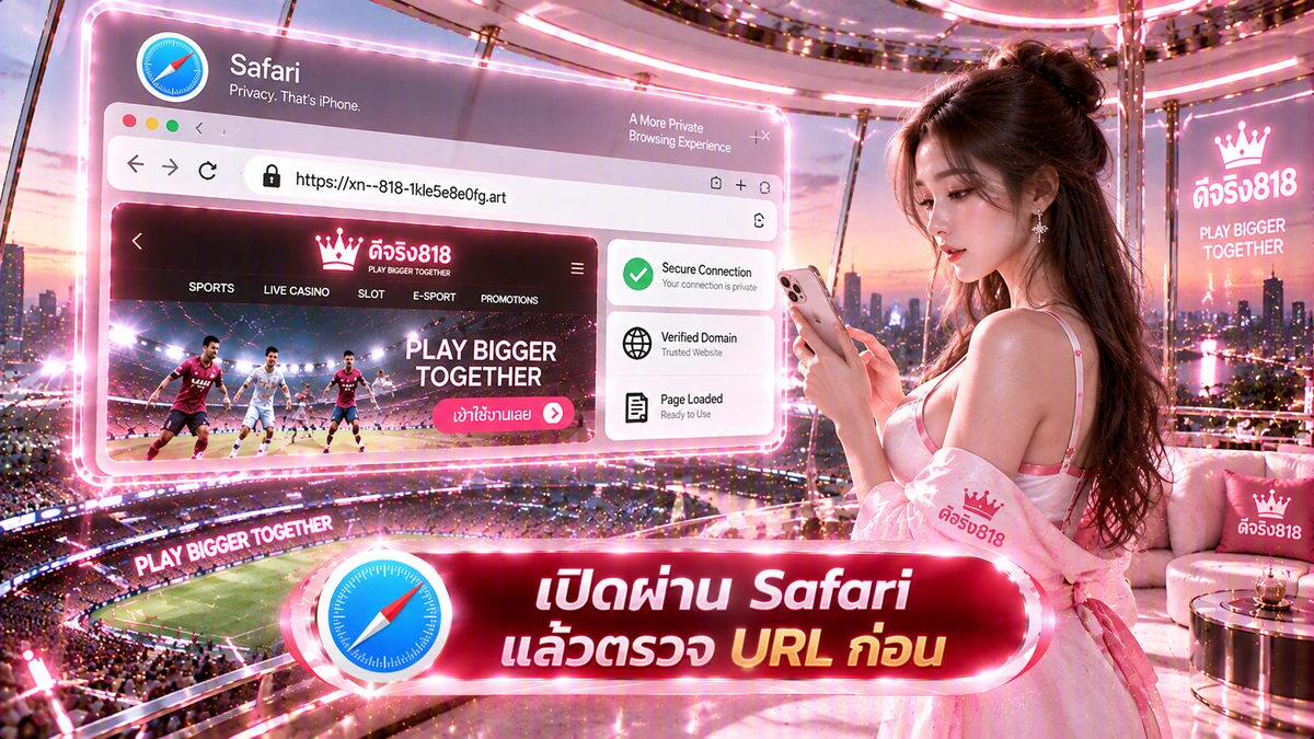 เข้า ดีจริง818 ผ่าน Safari