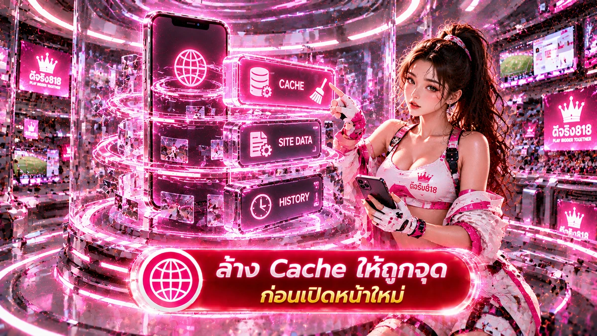 ล้างแคชเพื่อเข้า ดีจริง818 บนมือถือ