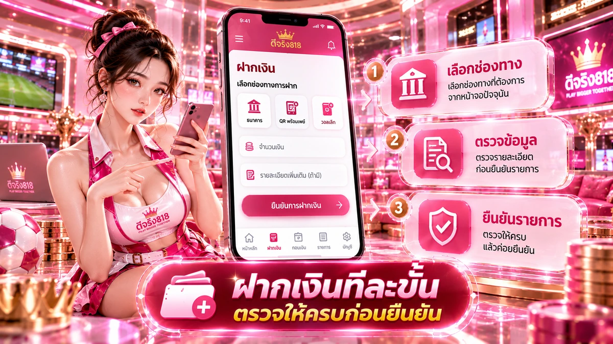 วิธีฝากเงิน ดีจริง818