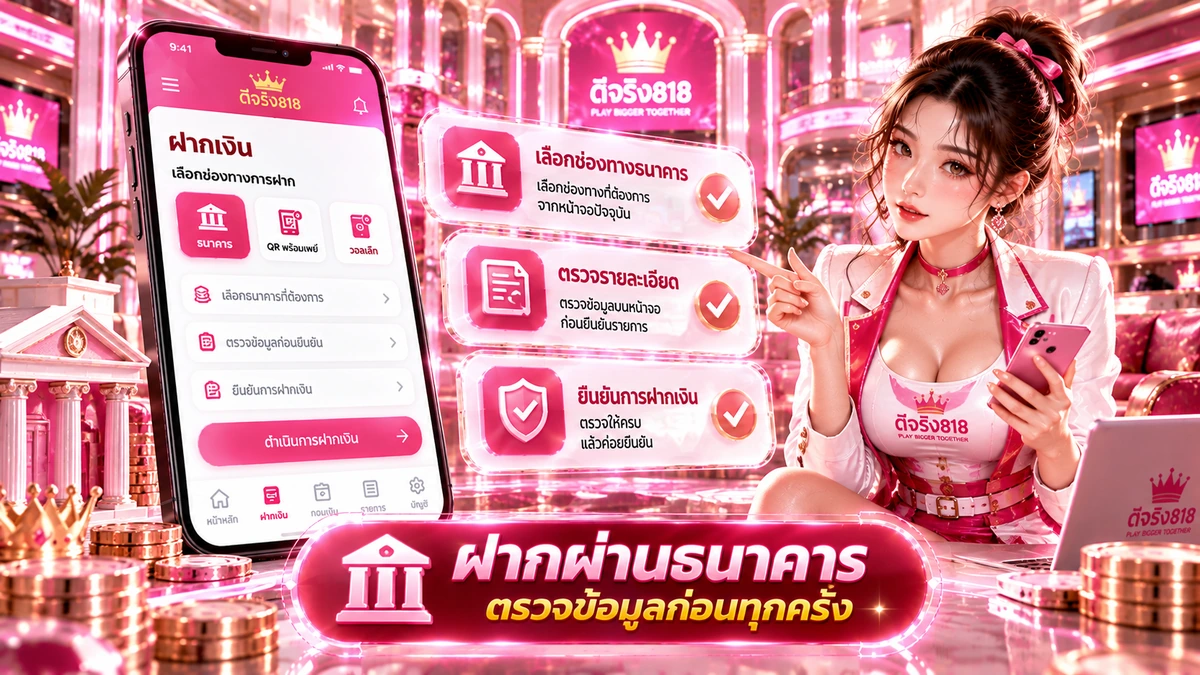 ฝาก ดีจริง818 ผ่านธนาคาร