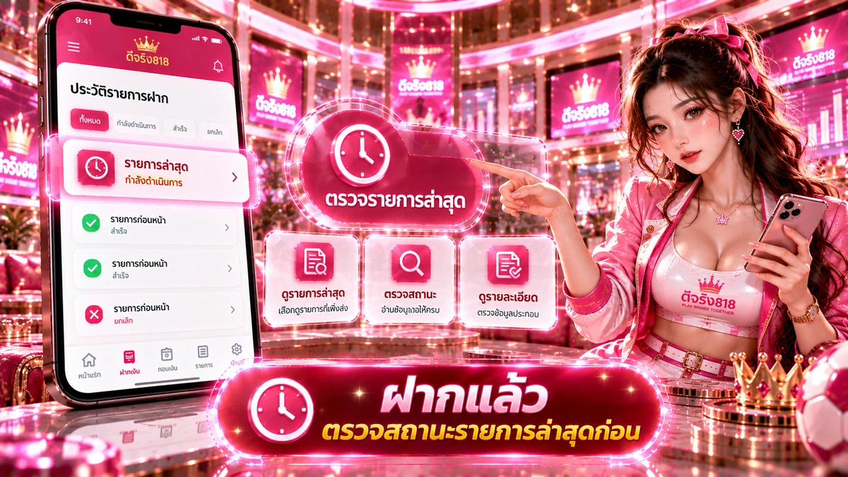 เช็กสถานะฝากเงิน ดีจริง818