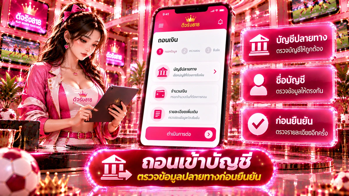 ถอน ดีจริง818 เข้าบัญชีธนาคาร