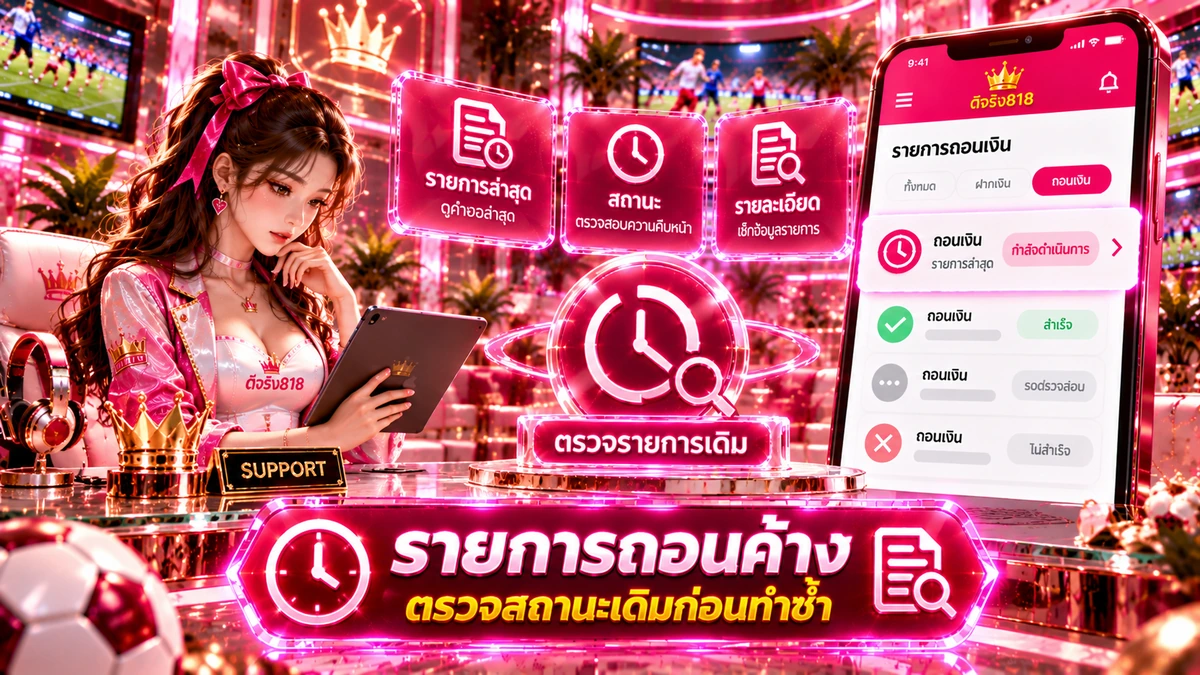 ถอน ดีจริง818 แล้วรายการค้าง