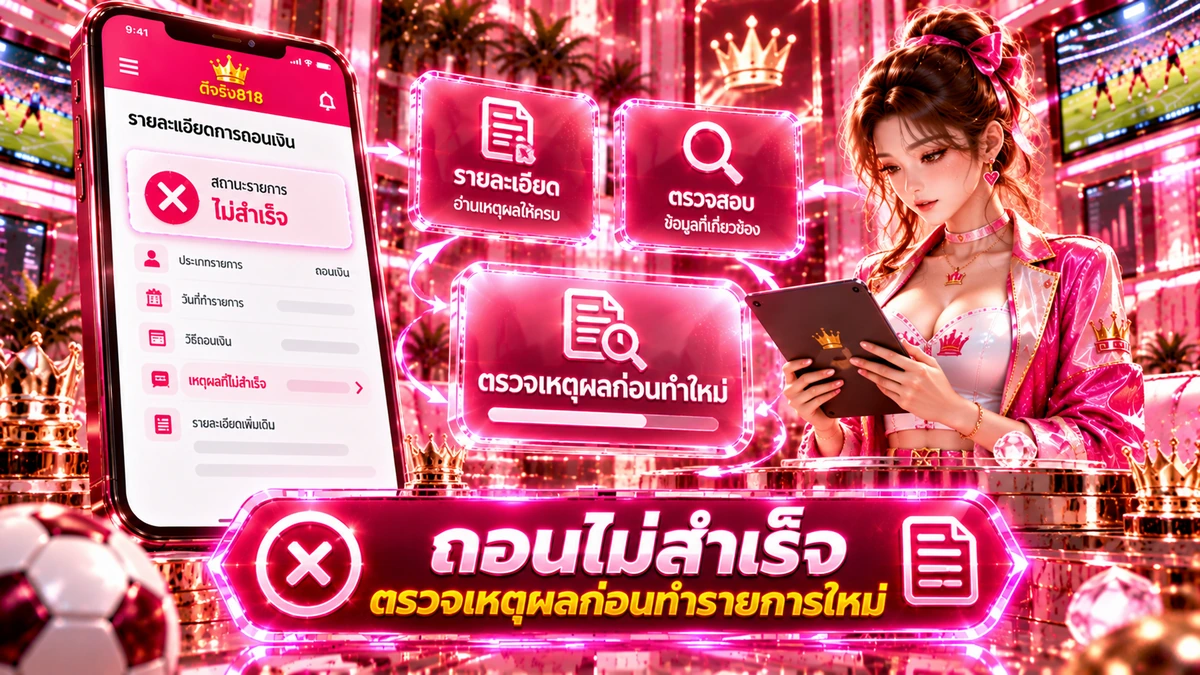 ถอน ดีจริง818 ไม่สำเร็จ