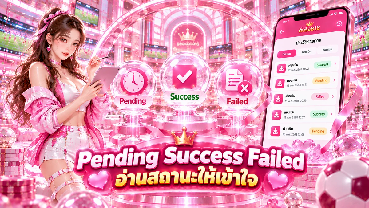 สถานะ Pending Success Failed ของ ดีจริง818